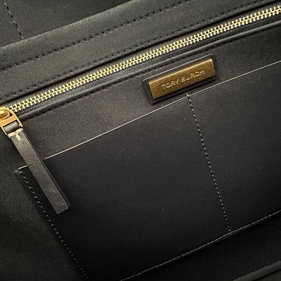 NEW! Tory Burch Jacquard Drawstring Tote -Large Navy NWT & dustbag - Picture 10 of 14